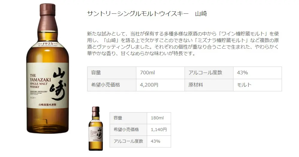 山崎ノーマル5本 34800円 箱無しウイスキー - ウイスキー