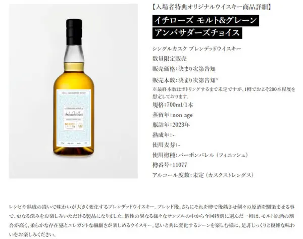 長濱シングルモルトウイスキー 駒田蒸留所へようこそ 抽選販売品 抽選