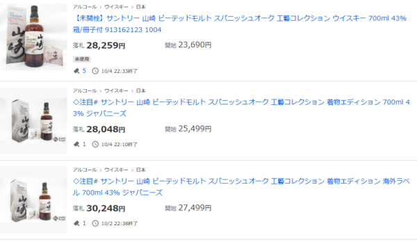 山崎 工藝コレクション ピーテッドモルト スパニッシュオーク